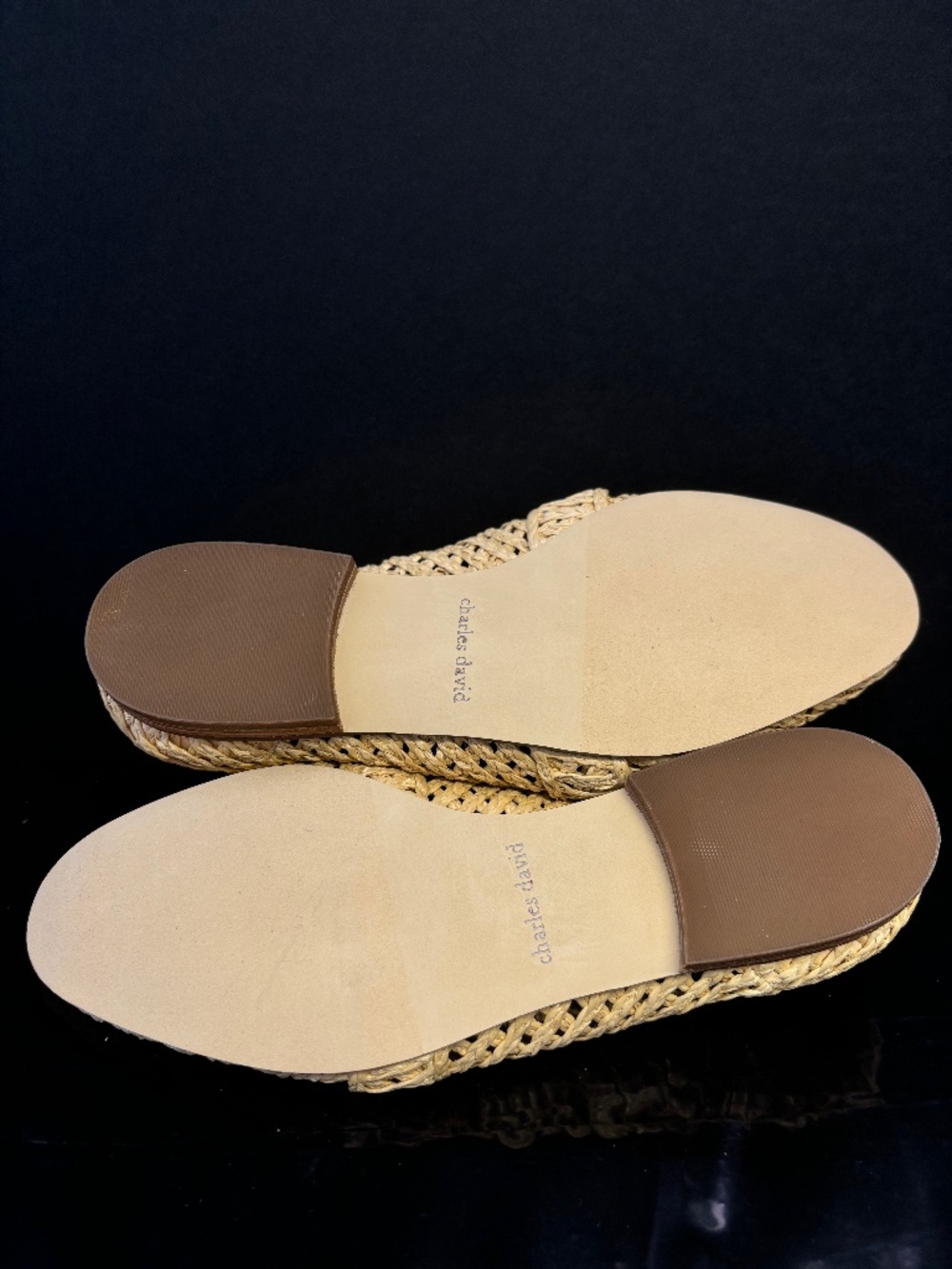 Charles David NWOB Raffia Woven Loafer Flats Knot Natural Tan Size 6 - Picture 13 of 14